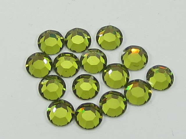 1 Gross 7ss LIGHT OLIVINE FLATBACK European Rhinestones